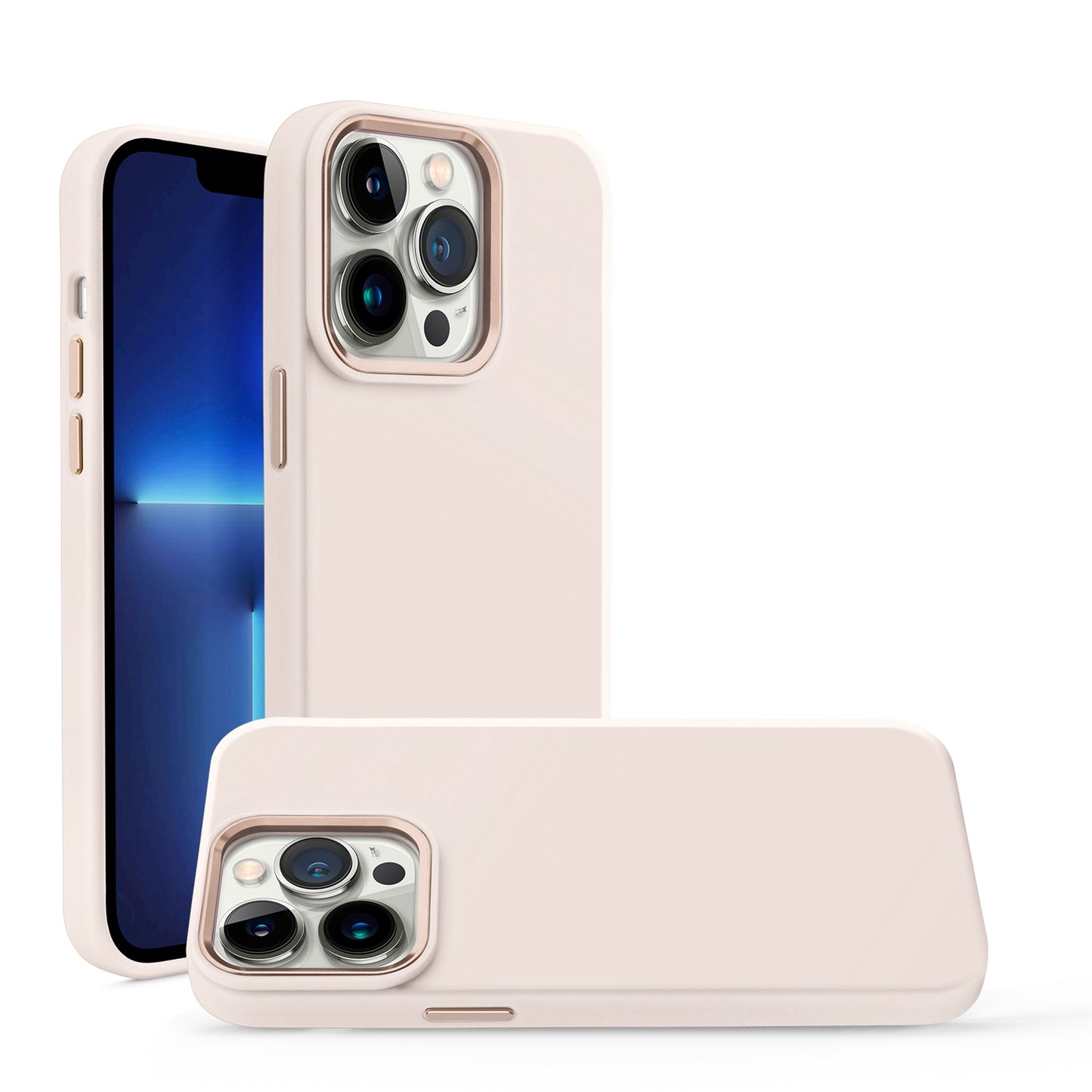 GSA Simply Made Metallic Button Case For Apple iPhone 14 Beige