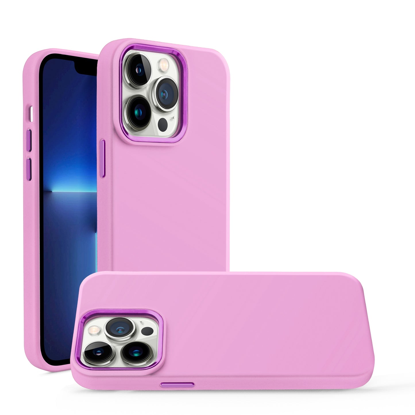 GSA Simply Made Metallic Button Case For Apple iPhone 14 Rose Pink