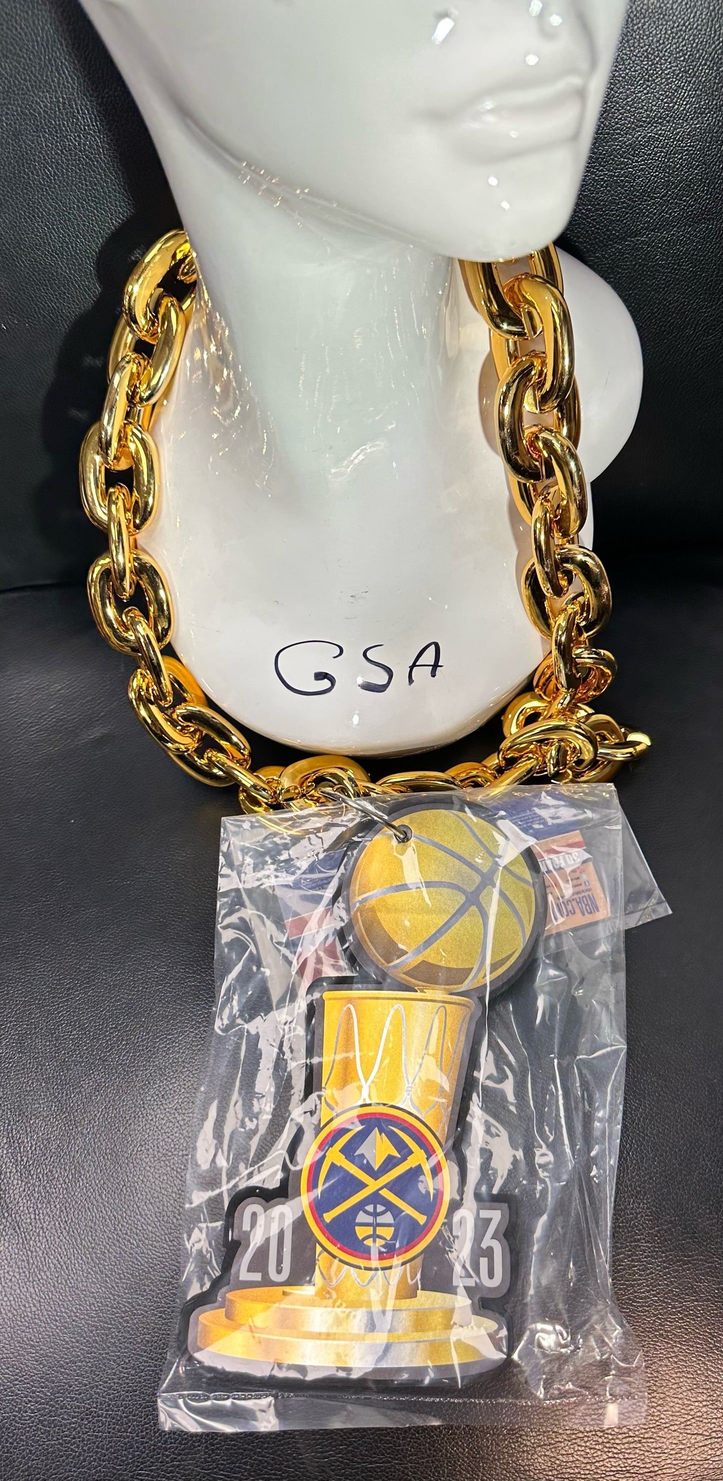 Aminco NBA Licensed Denver Nuggets Champion Trophy 2023 Gold Fan Chain