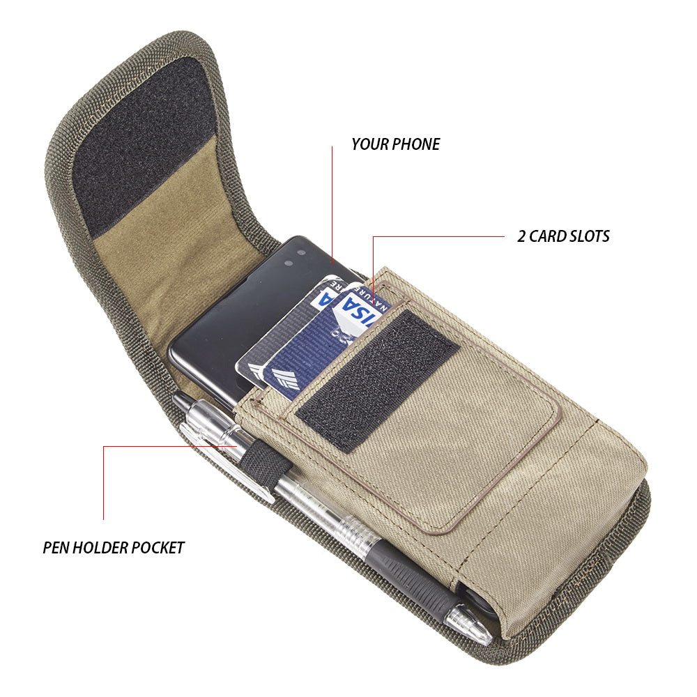 Luxmo Universal 2-Card Slot Vertical Pouch 5 inch - Light Brown