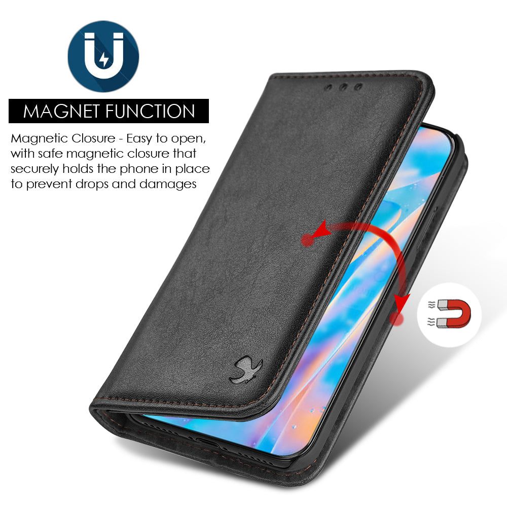 GSA Luxury Gentleman Magnetic Flip Wallet For Apple iPhone 15 6.1"