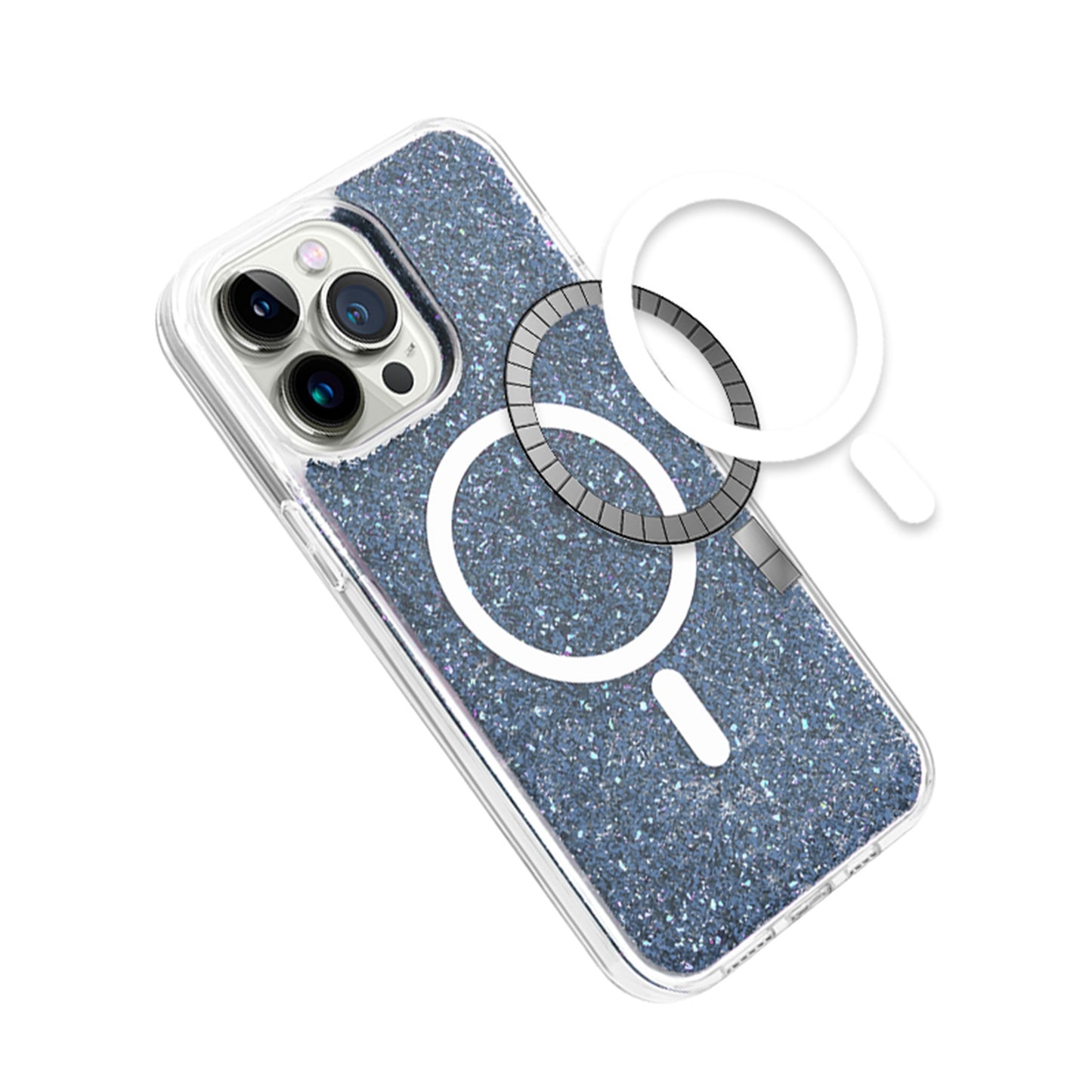 GSA Epoxy Glitter Magnetic Hybrid 2.5mm Thick For iPhone 15 - Black