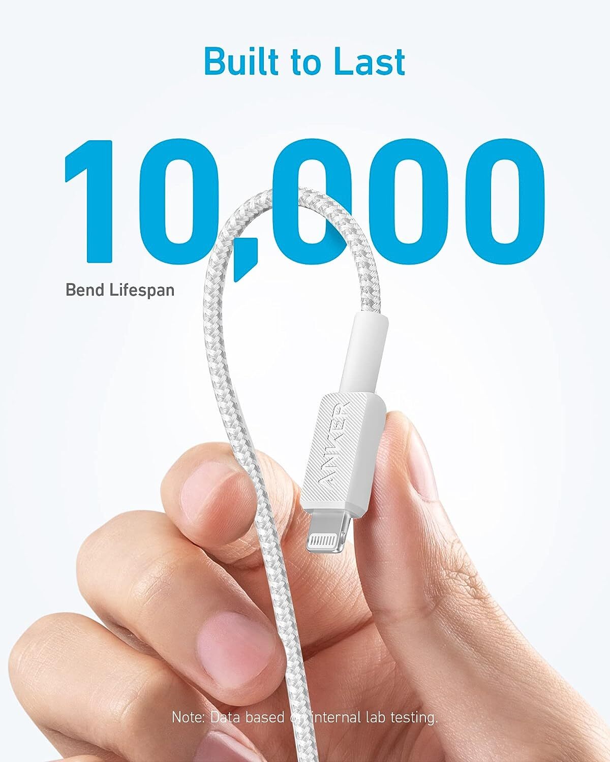 GSA Anker Cable 322 USB-C To Lightning (6 Ft. Braided) White