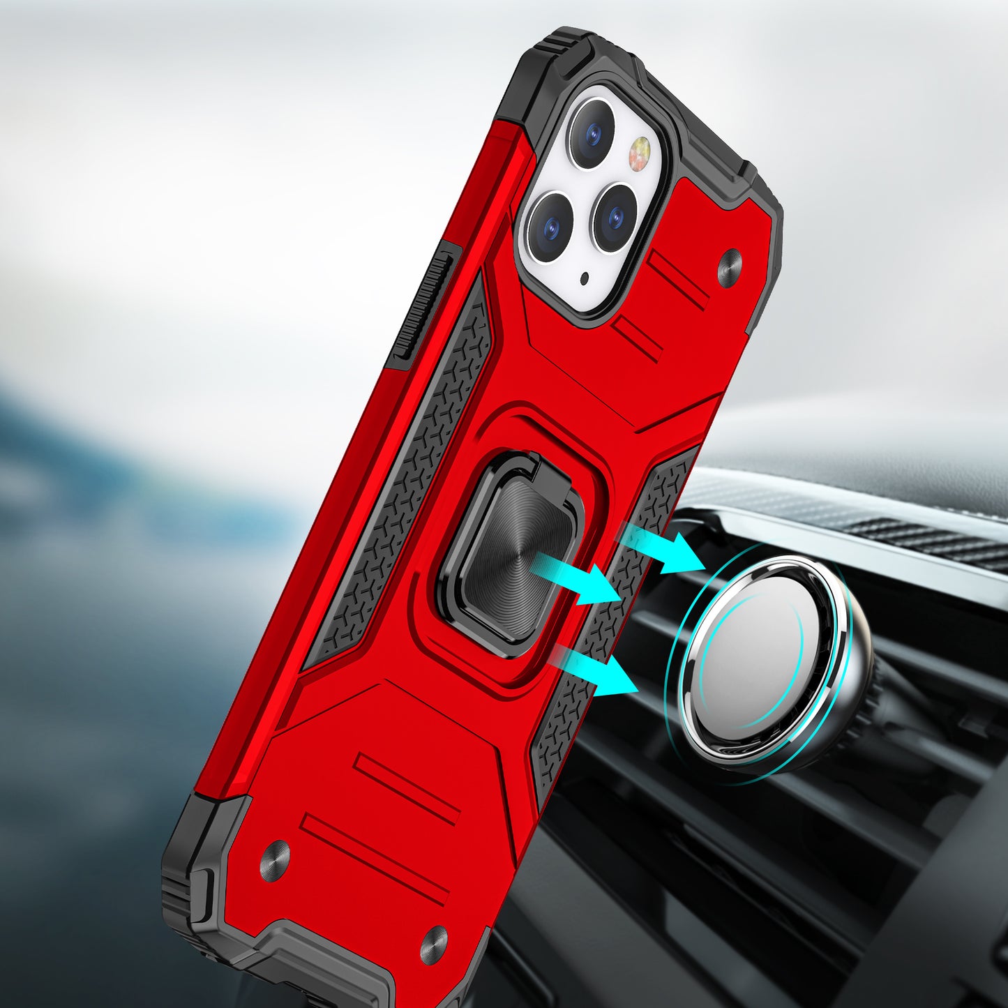 GSA Robust Magnetic Kickstand Case For iPhone 14 Pro Max 6.7"- Red