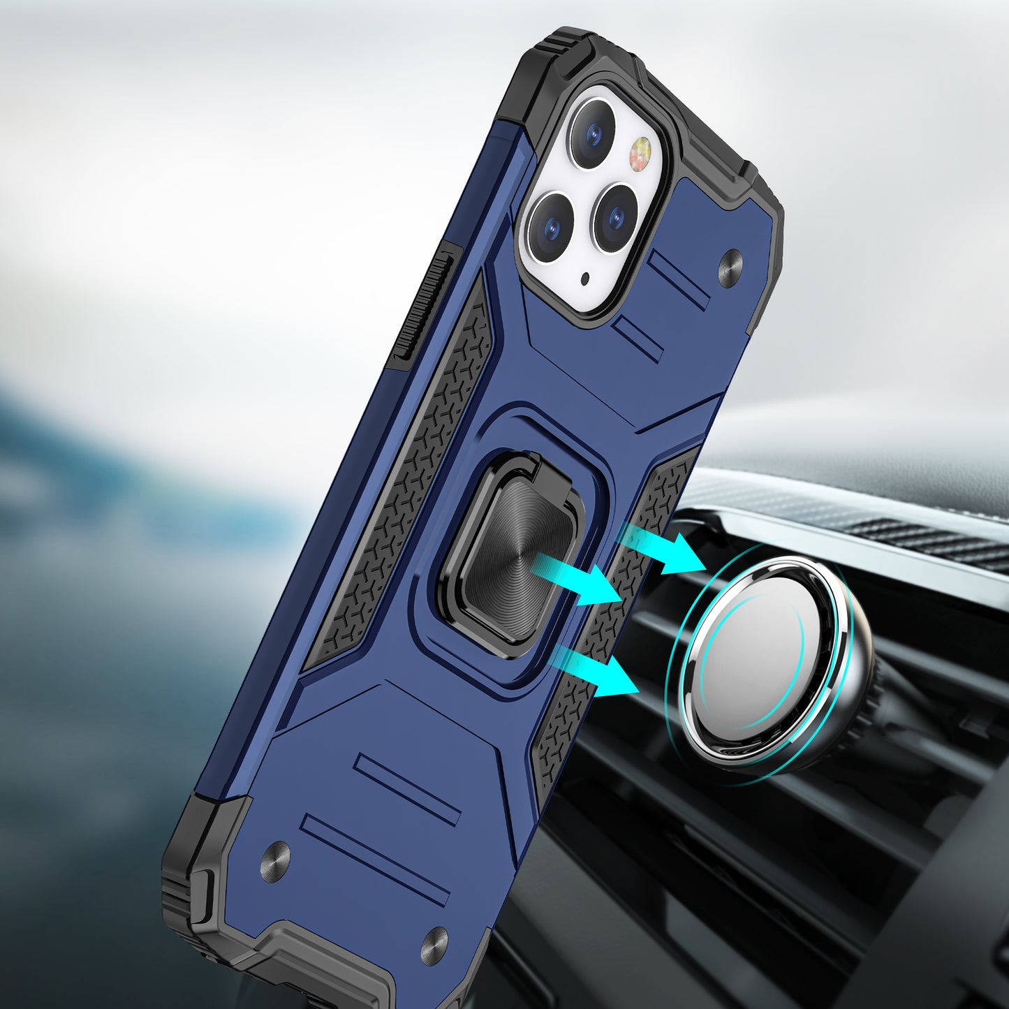 GSA Robust Magnetic Kickstand Hybrid Case Cover For Apple iPhone 14 PRO MAX 6.7" Blue