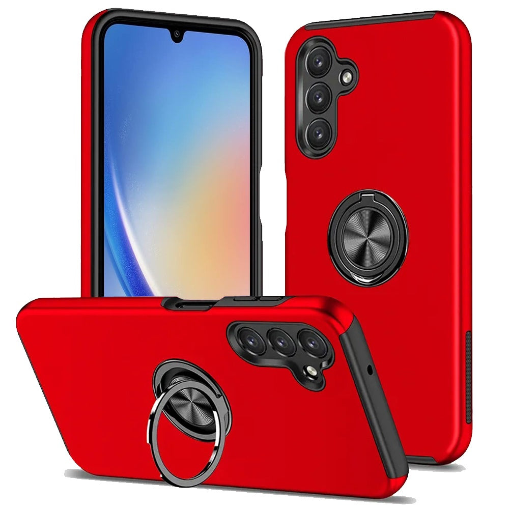 GSA CHIEF Oil Painted Magnetic Ring Stand Hybrid Case Samsung Galaxy A15 5G - Red