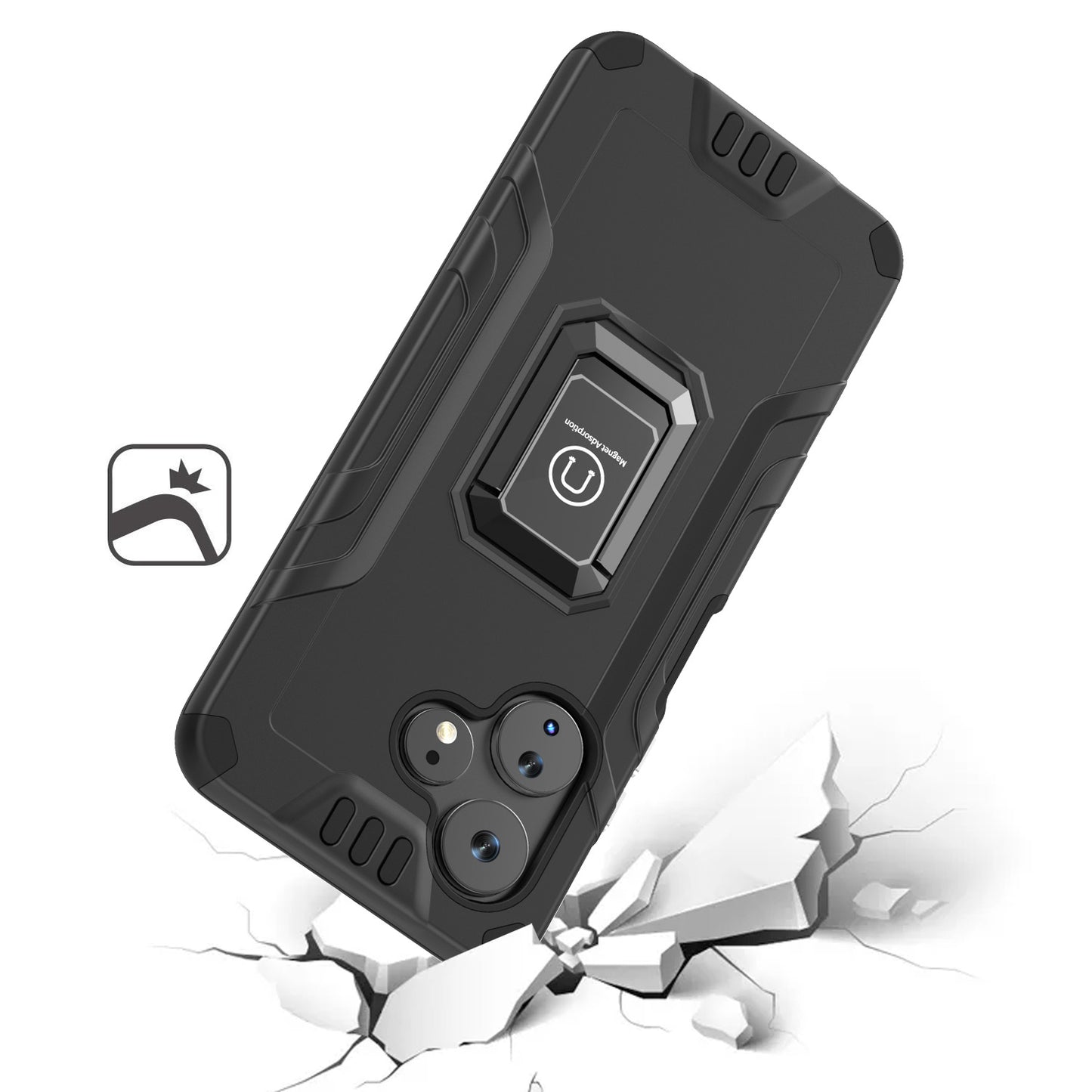 Strong Tough Metallic Hybrid Kickstand For Boost Celero 3 Plus - Black