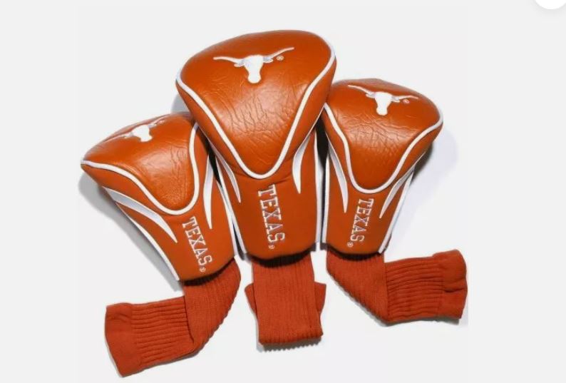 J&M Golf NCAA Licensed Texas Longhorns Contour Golf Club Headcovers 3-Pack