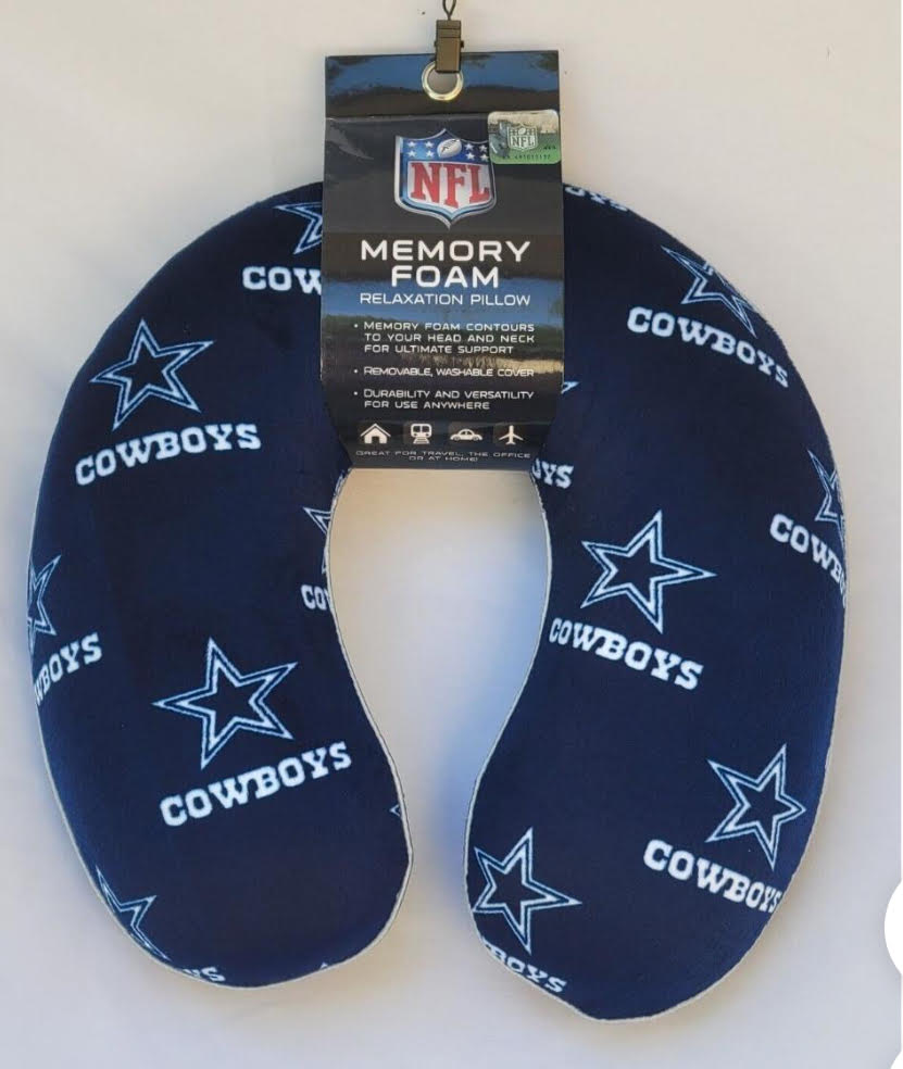 Pegasus NFL Licensed Dallas Cowboys Travel Head & Neck Memory Foam Pillow