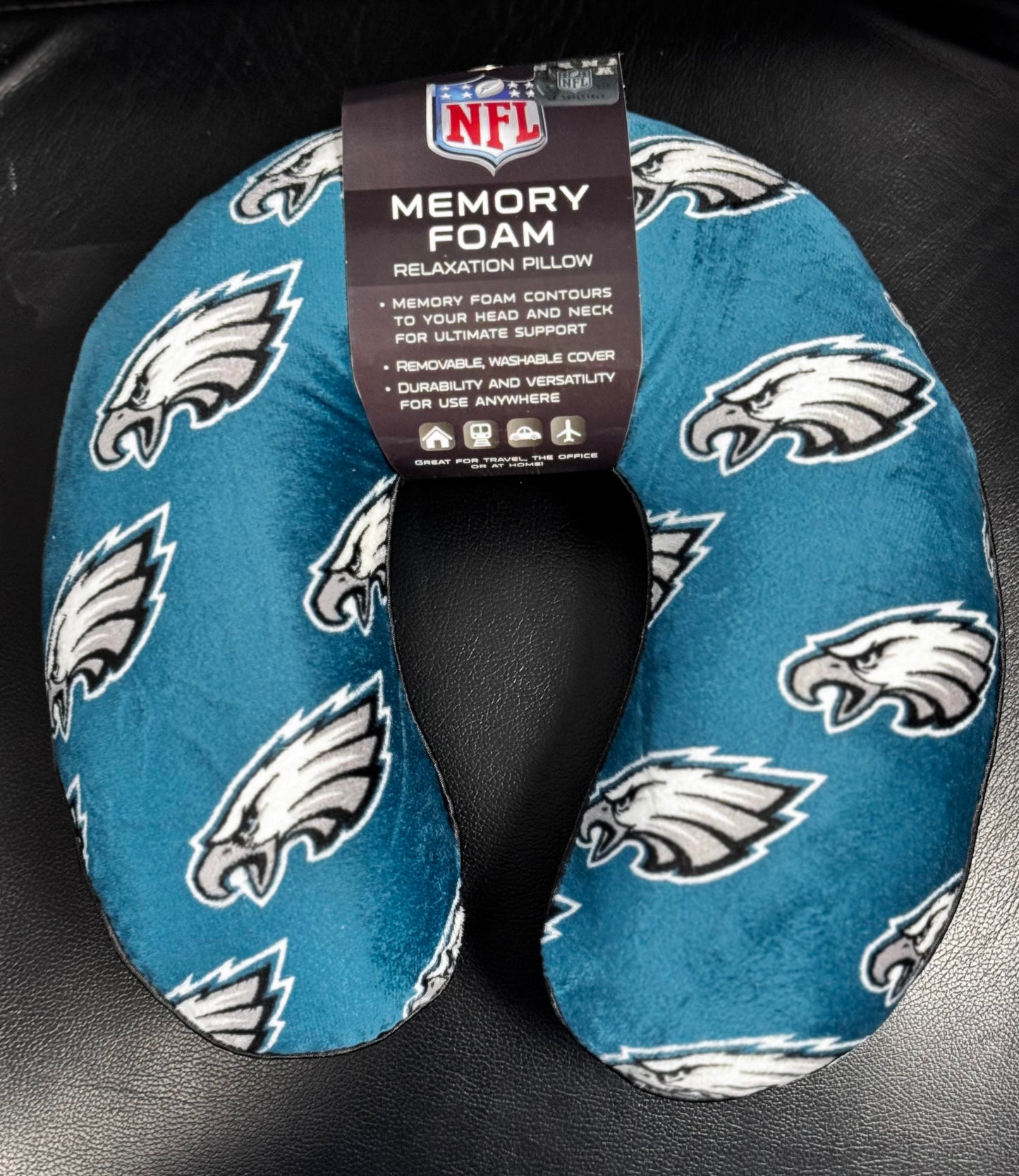 Pegasus NFL Licensed Philadelphia Eagles Travel Head & Neck Memory Foam Pillow