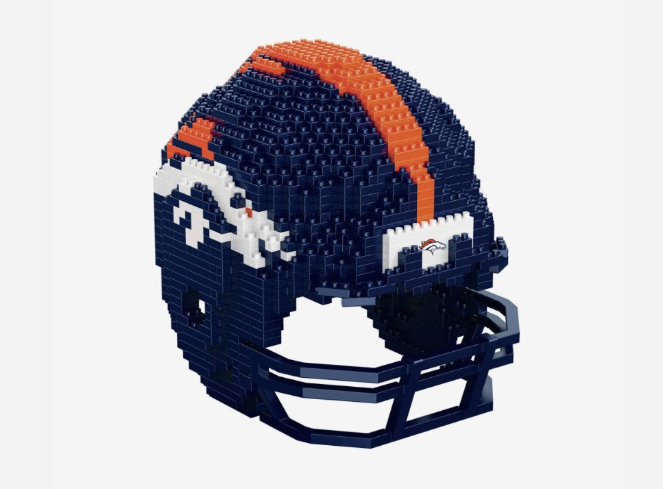 FOCO BRXLZ NFL Licensed Denver Broncos 3-D Puzzle Helmet, 1pc Face Mask