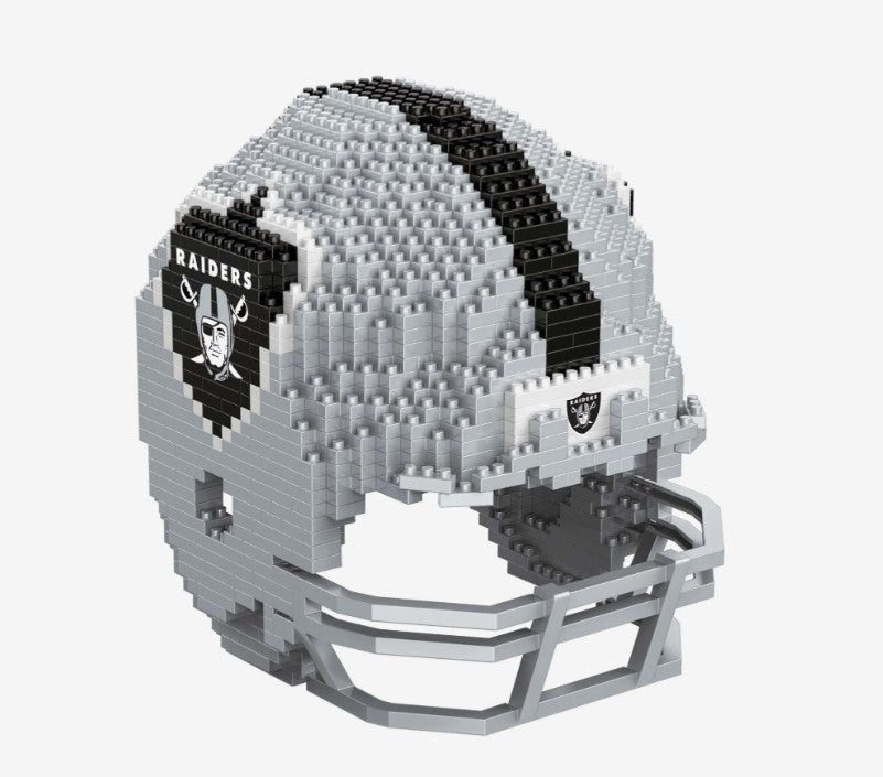 FOCO BRXLZ NFL Licensed Las Vegas Raiders 3-D Puzzle Helmet, 1pc Face Mask