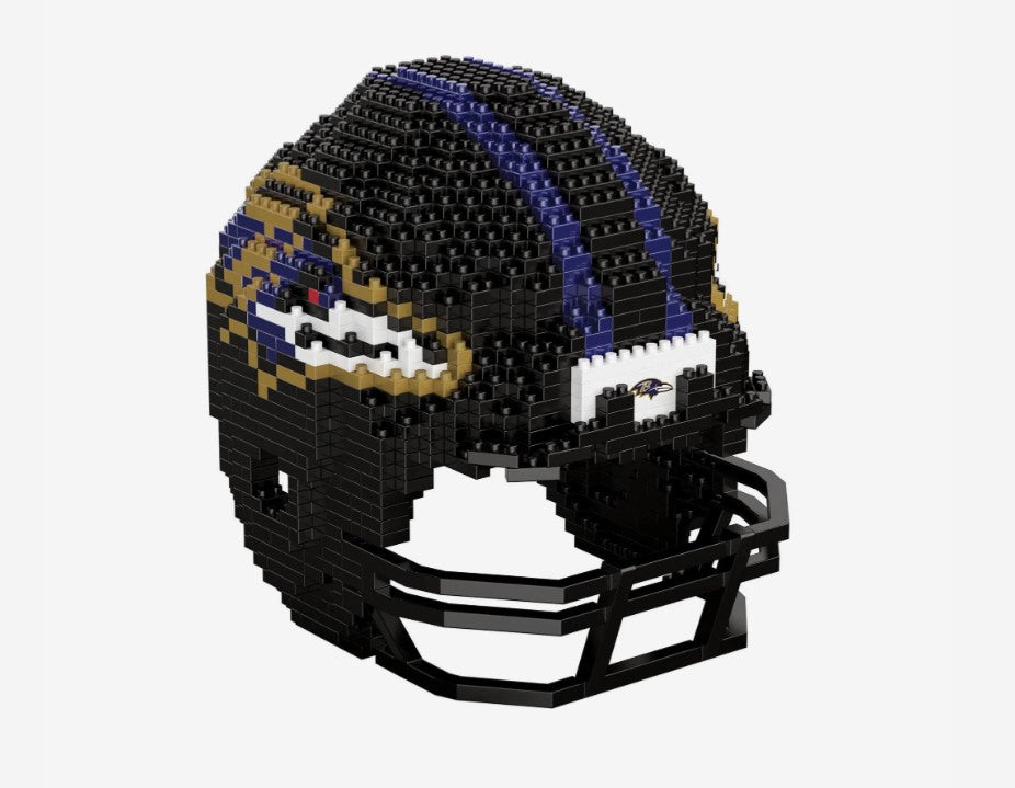FOCO BRXLZ NFL Licensed Baltimore Ravens 3-D Puzzle Helmet, 1pc Face Mask