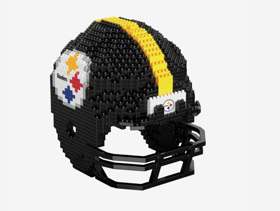 FOCO BRXLZ NFL Licensed Pittsburgh Steelers 3-D Puzzle Helmet, 1pc Face Mask