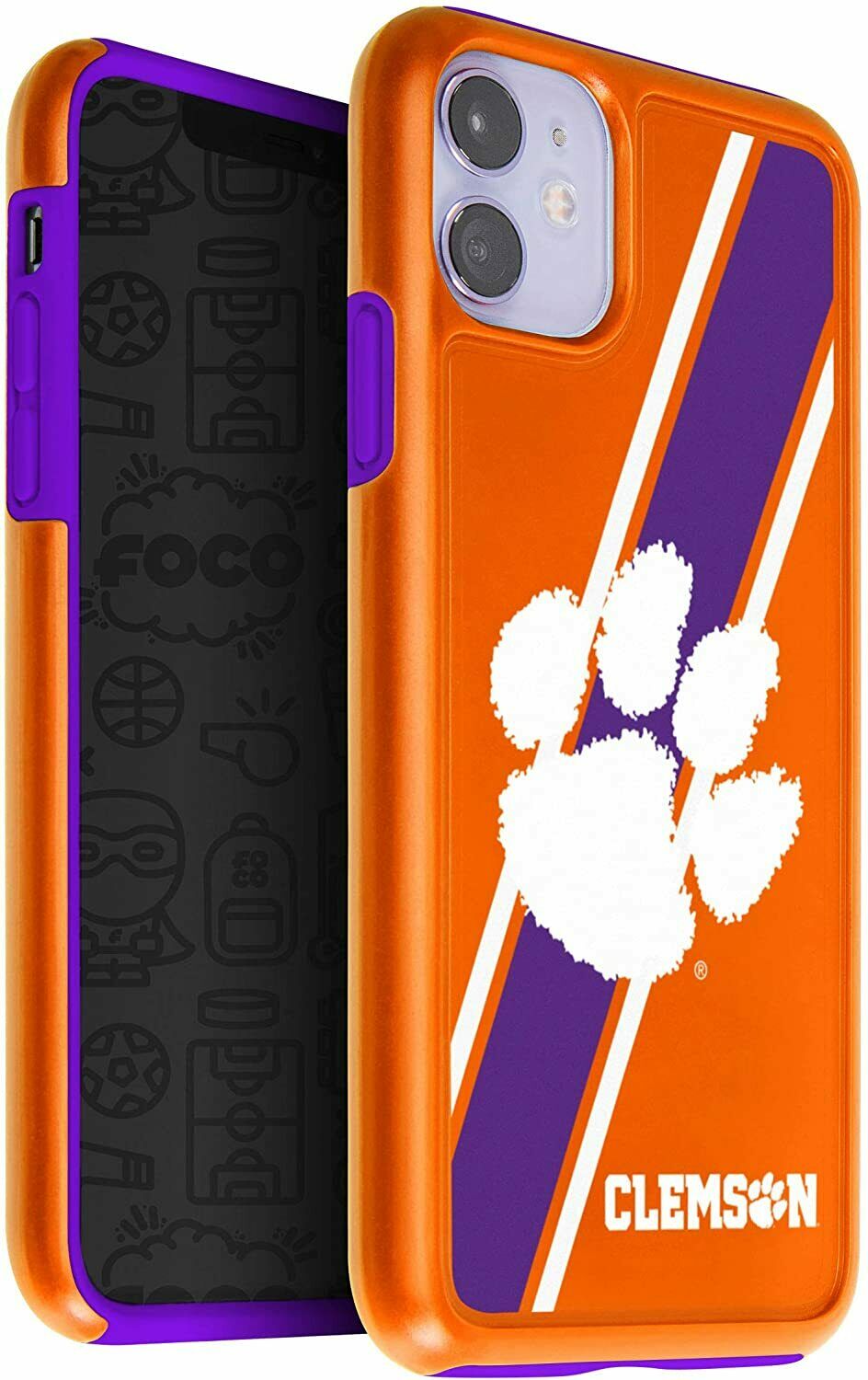 FOCO NCAA Clemson Tigers Dual Hybrid Case for iPhone 11 & XR (6.1")
