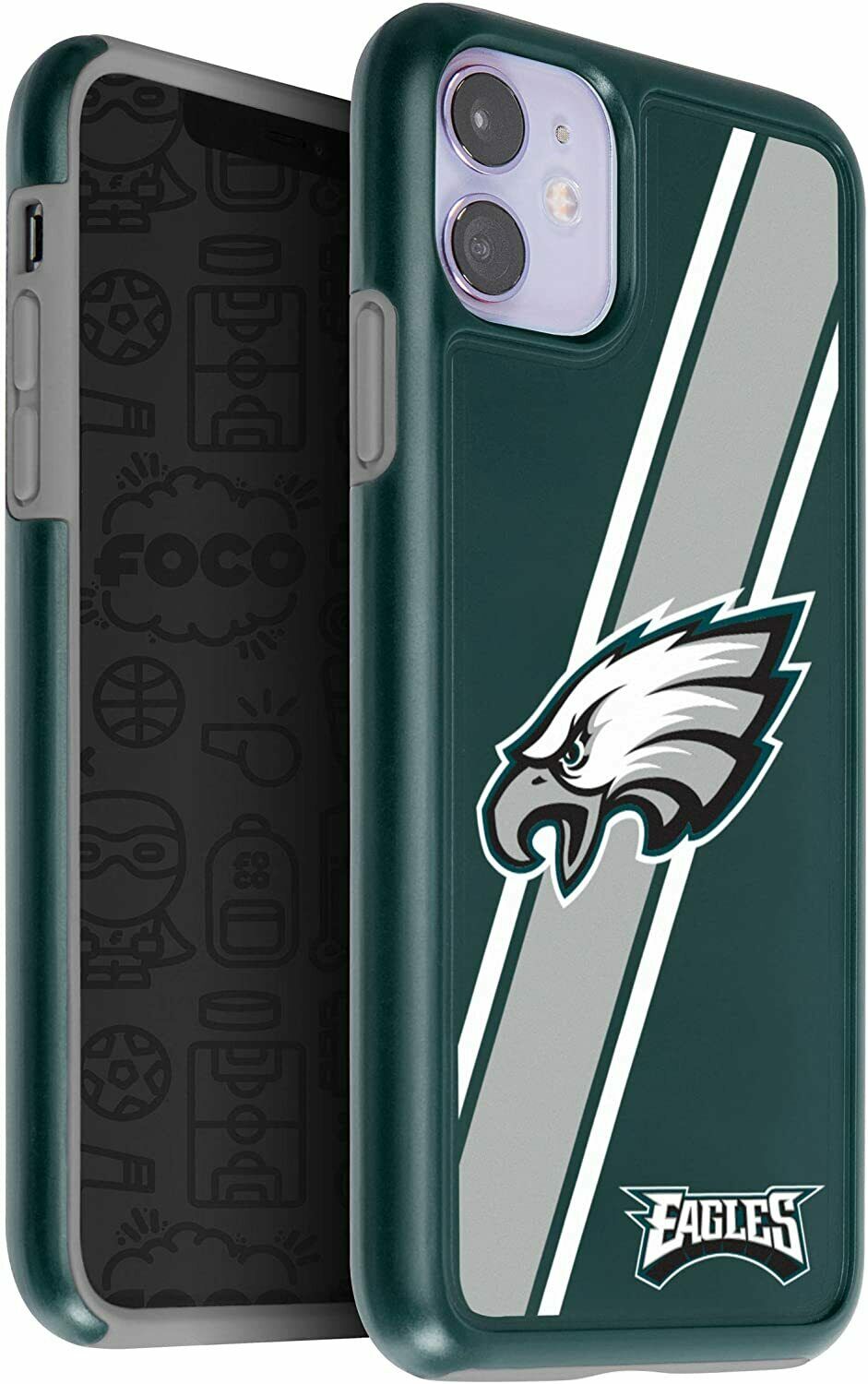 FOCO NFL Philadelphia Eagles Dual Hybrid Case for iPhone 11 & XR (6.1")