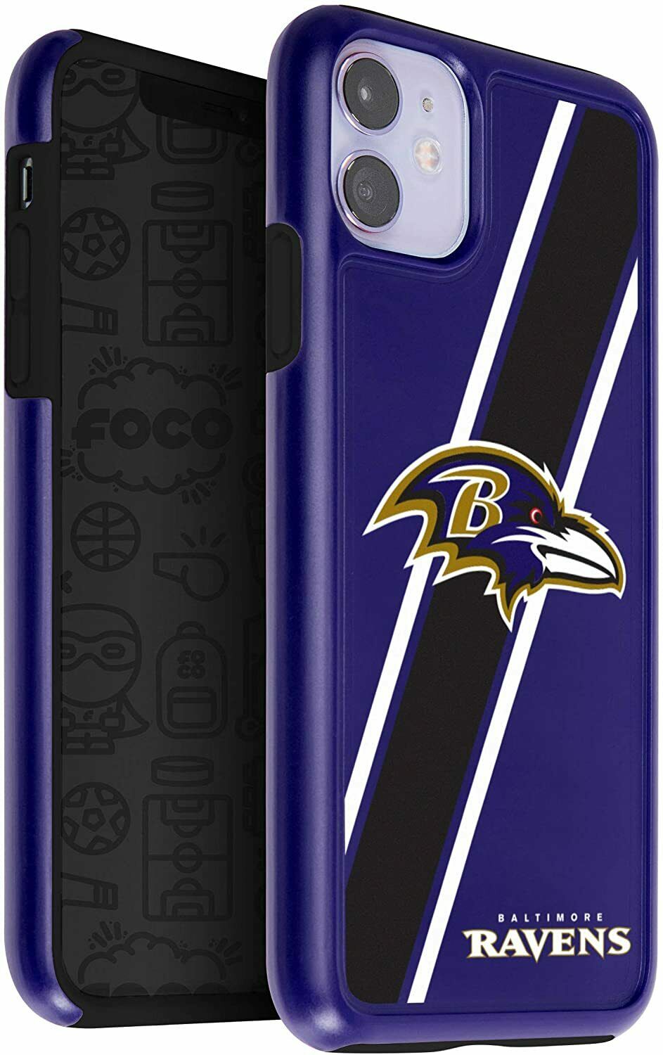 FOCO NFL Baltimore Ravens Dual Hybrid Case for iPhone 11 & XR (6.1")