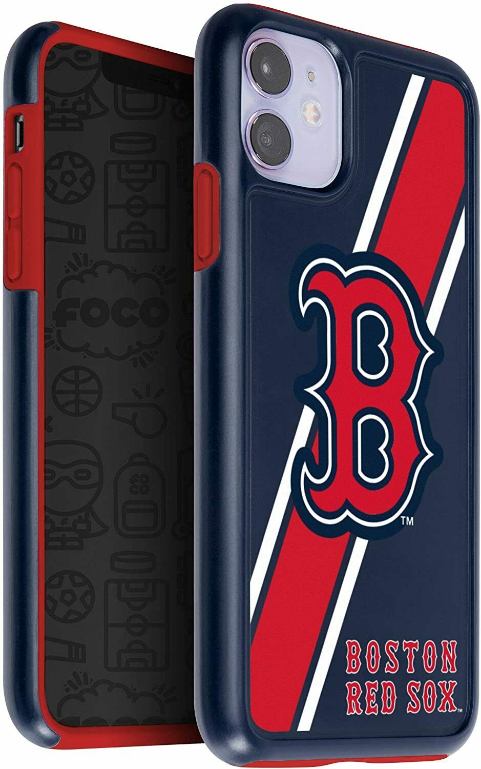 FOCO MLB Boston Red Sox Dual Layered Impact Case for iPhone 11 & XR (6.1")