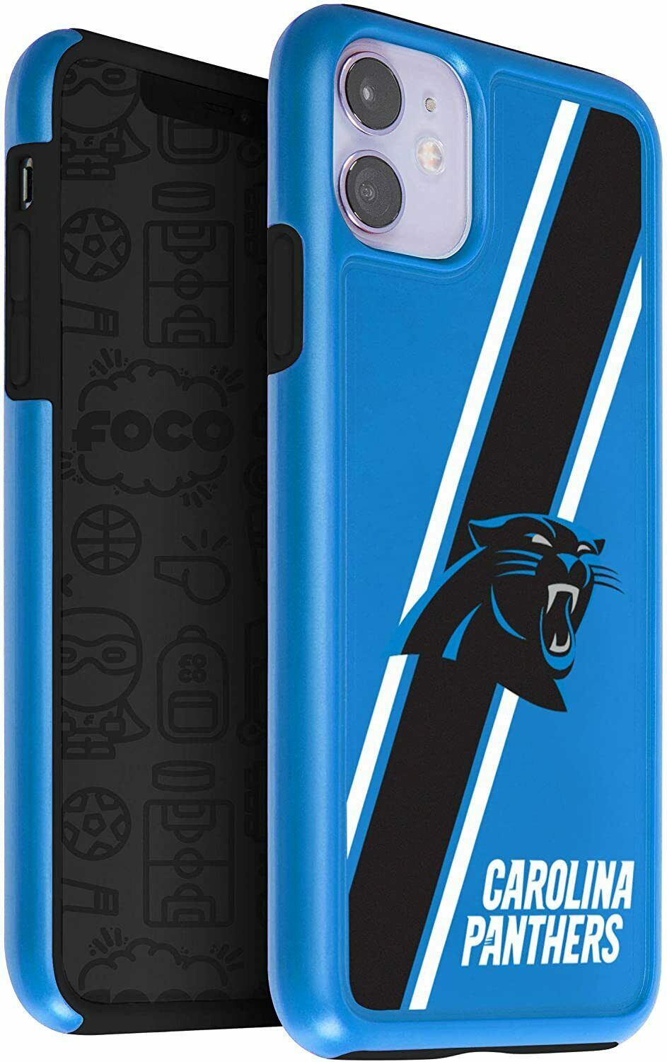 FOCO NFL Carolina Panthers Dual Hybrid Case for iPhone 11 & XR (6.1")