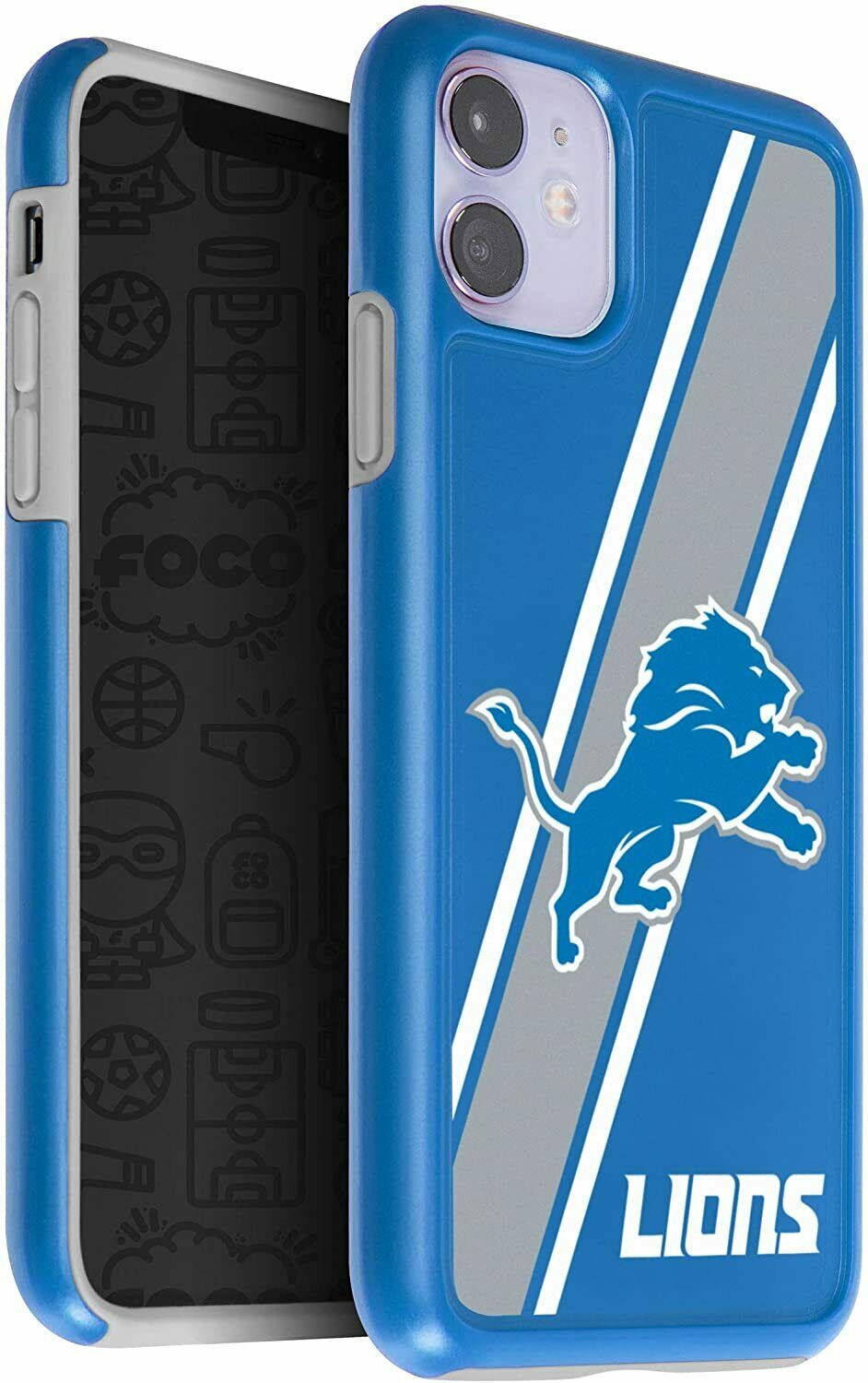 FOCO NFL Detroit Lions Dual Hybrid Case for iPhone 11 & XR (6.1")