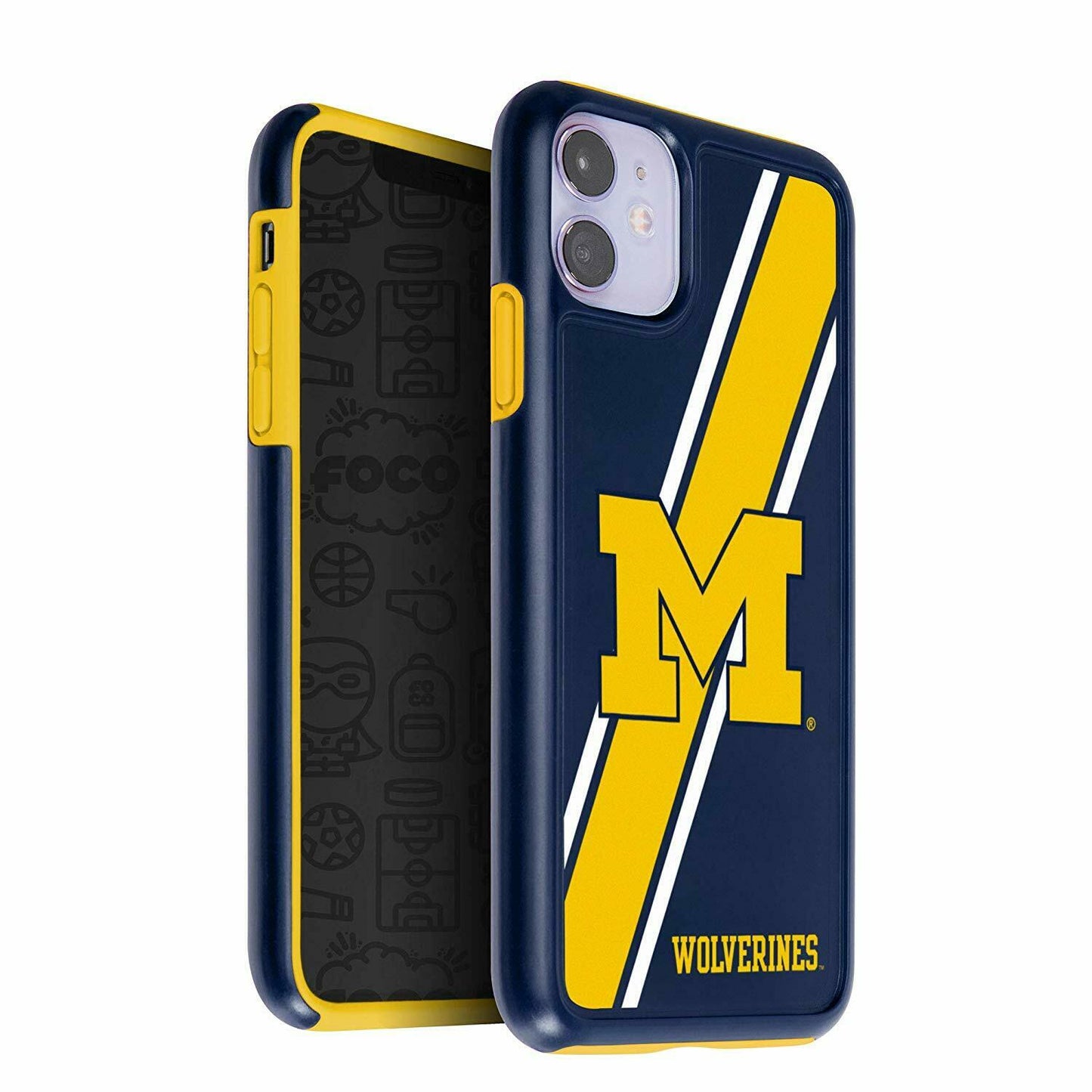 FOCO NCAA Michigan Wolverines Hybrid Case for iPhone 11 & XR (6.1")