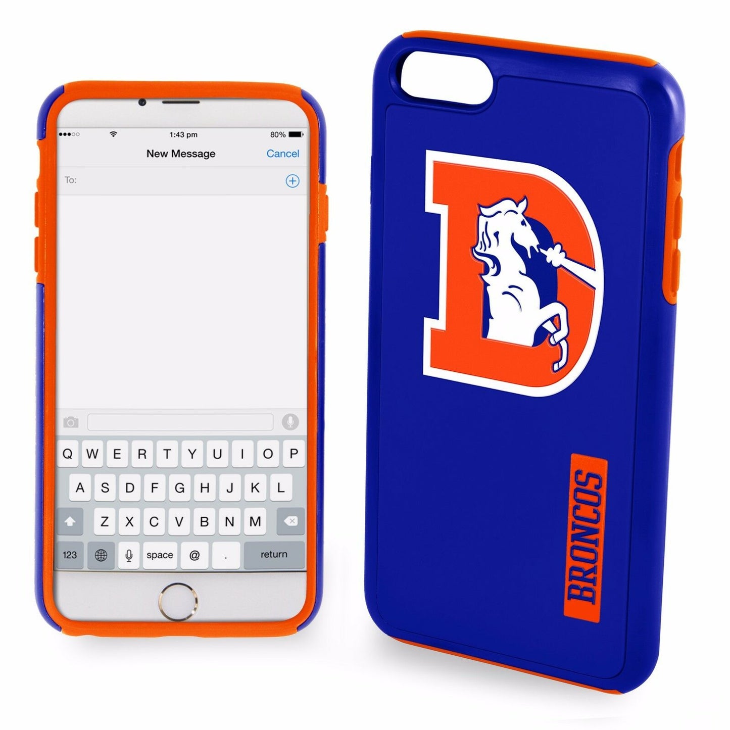 FOCO NFL Denver Broncos Dual Hybrid Retro Logo Case For iPhone 6 and 6s (4.7")