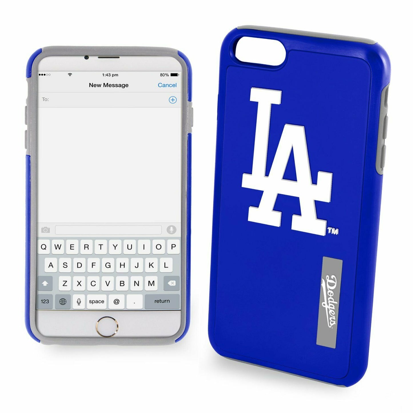 FOCO MLB Los Angeles Dodgers Dual Hybrid Case for iPhone 6 + & 6S + (5.5")