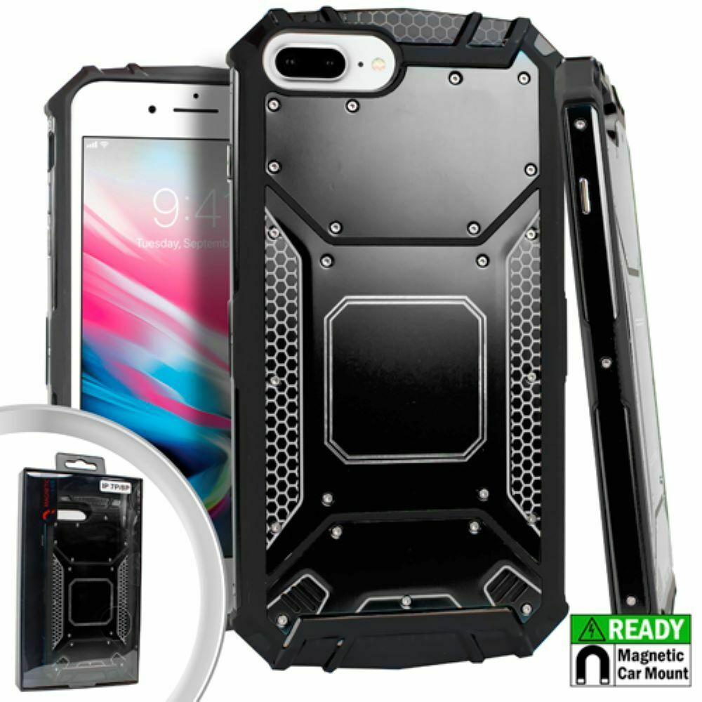 GSA Metal Jacket Hybrid for iPhone 8 Plus, 7 Plus & 6S Plus (5.5") - Black