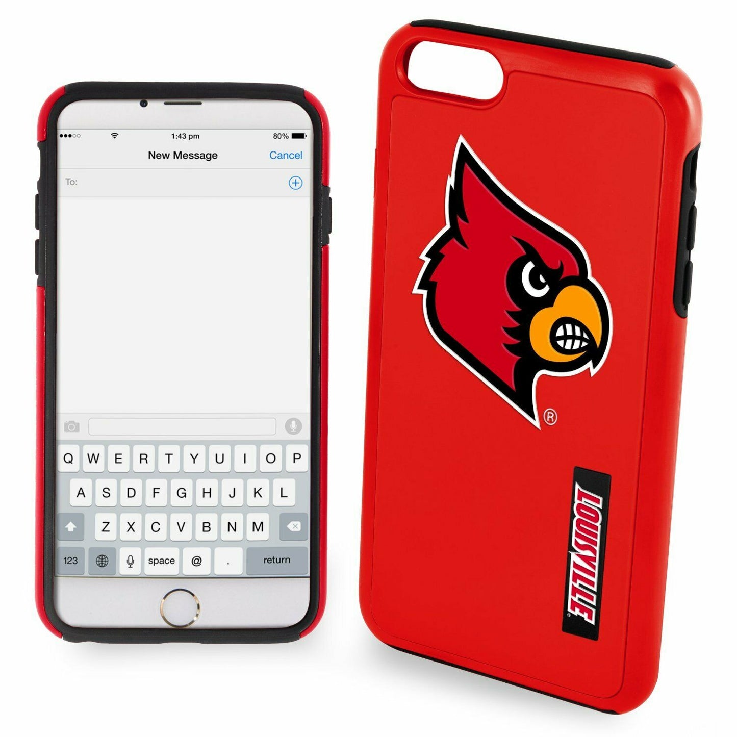 FOCO NCAA Louisville Cardinals Hybrid Impact Case for iPhone 6 Plus, 6S Plus