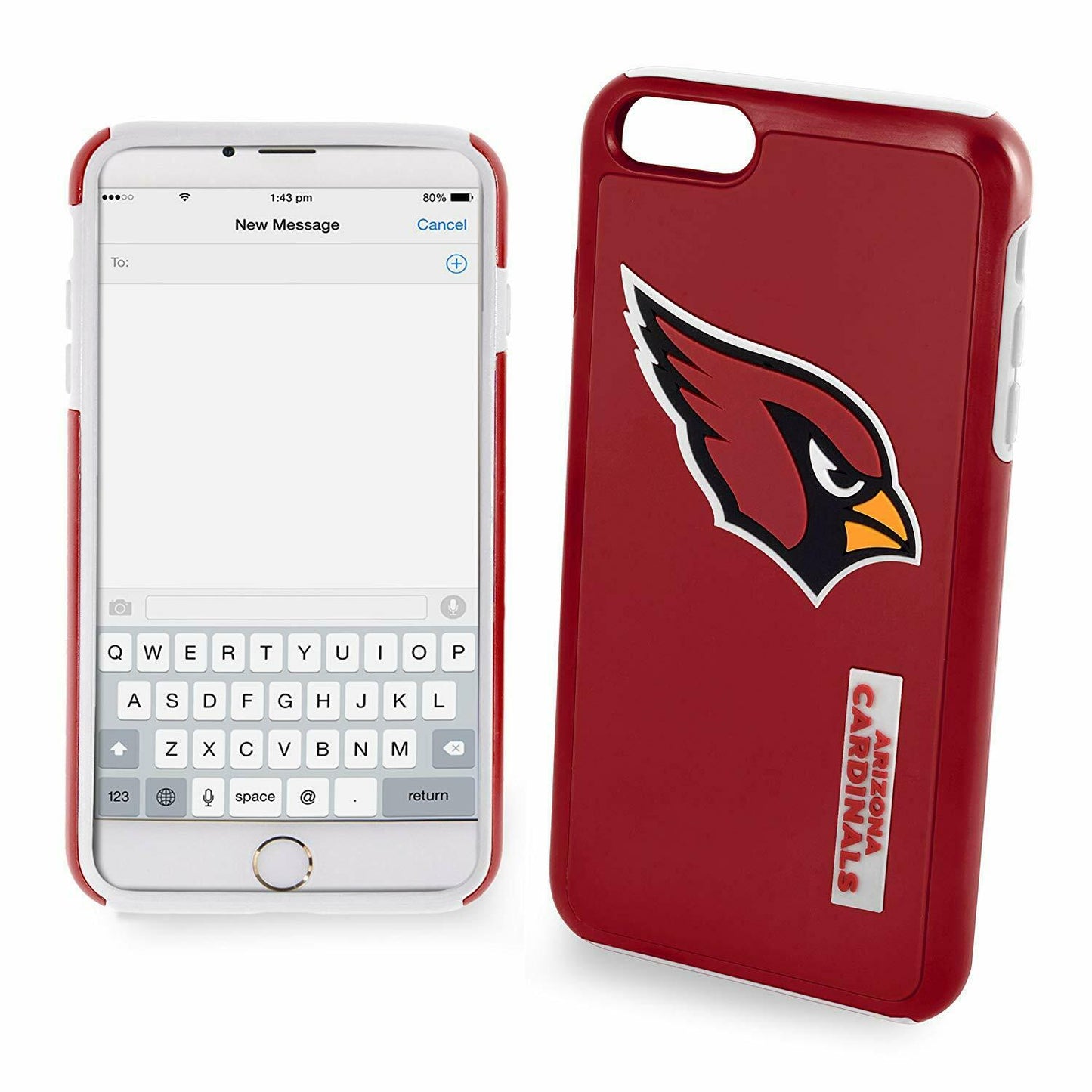 FOCO NFL Arizona Cardinals Hybrid for iPhone SE (2022-20), 8, 7, 6S, 6 (4.7")