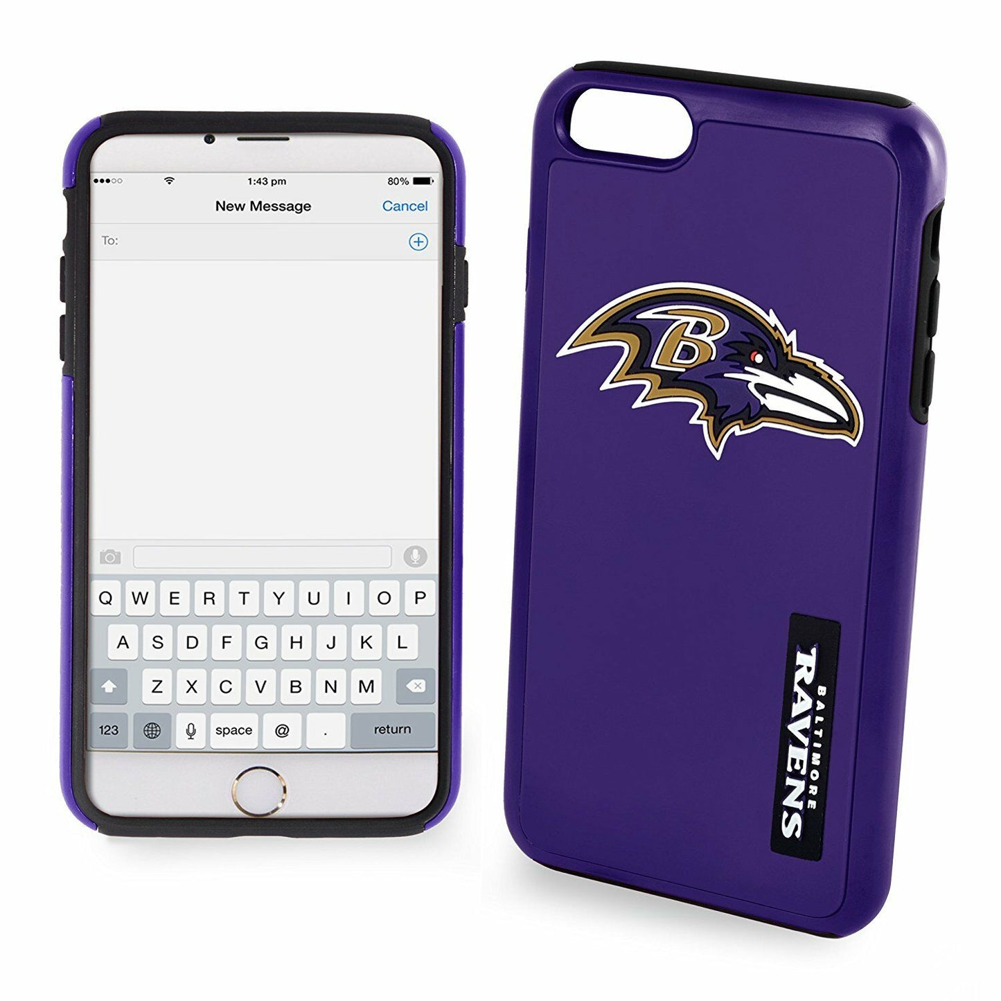 FOCO NFL Baltimore Ravens Hybrid Case for iPhone SE (2022-20) 8, 7, 6s (4.7")