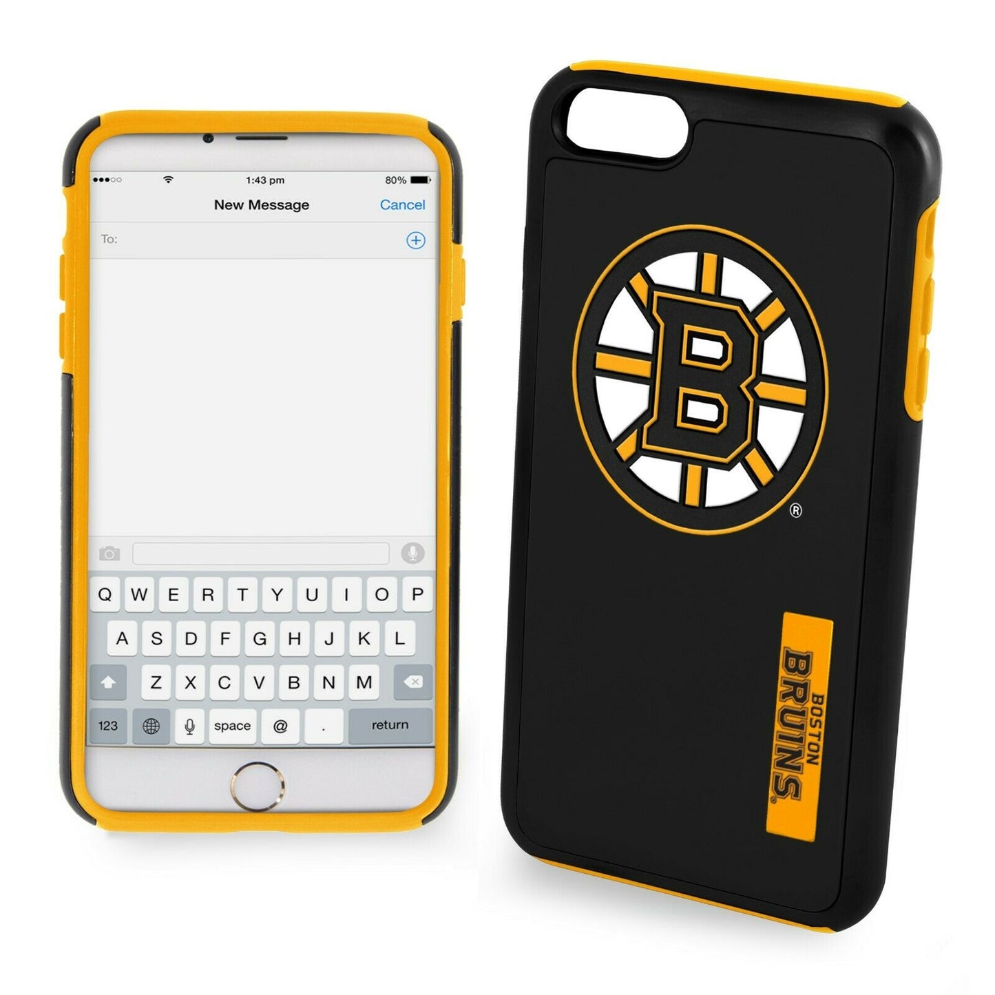 FOCO NHL Boston Bruins Hybrid Case for iPhone SE (2022-20), 8, 7, 6, 6S (4.7")