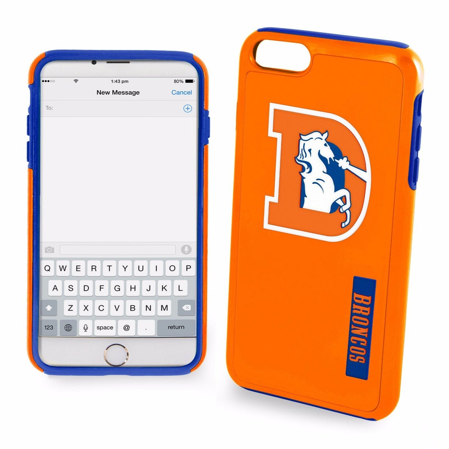 FOCO NFL Denver Broncos Retro Hybrid for iPhone SE (2022-20), 8, 7, 6S, 6 (4.7")