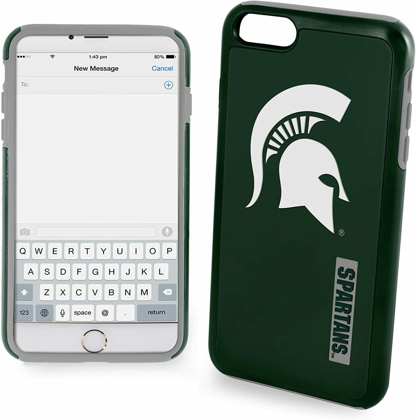 FOCO NCAA Michigan St. Spartans Hybrid for iPhone SE (2022-20), 8, 7,6S (4.7")