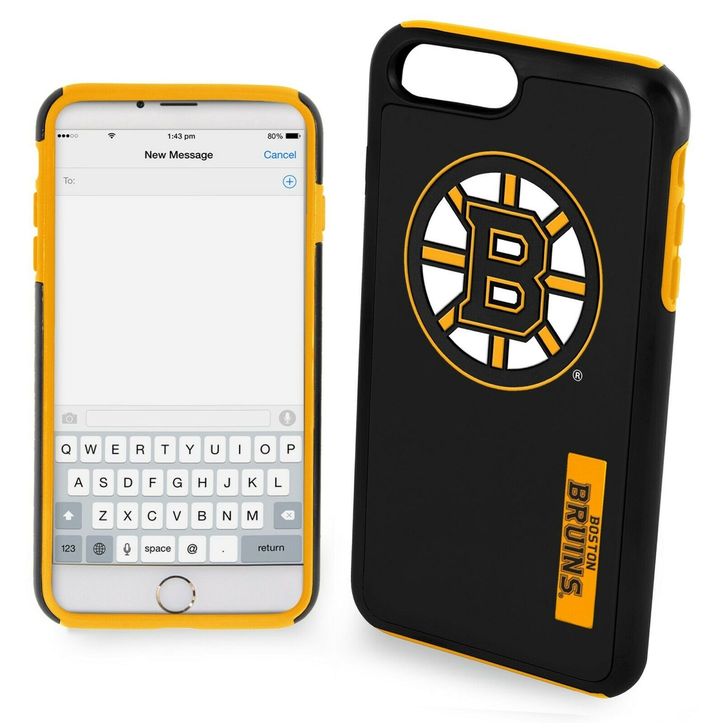FOCO NHL Boston Bruins Case for For iPhone 8+, 7+, 6S+, 6+ (5.5")