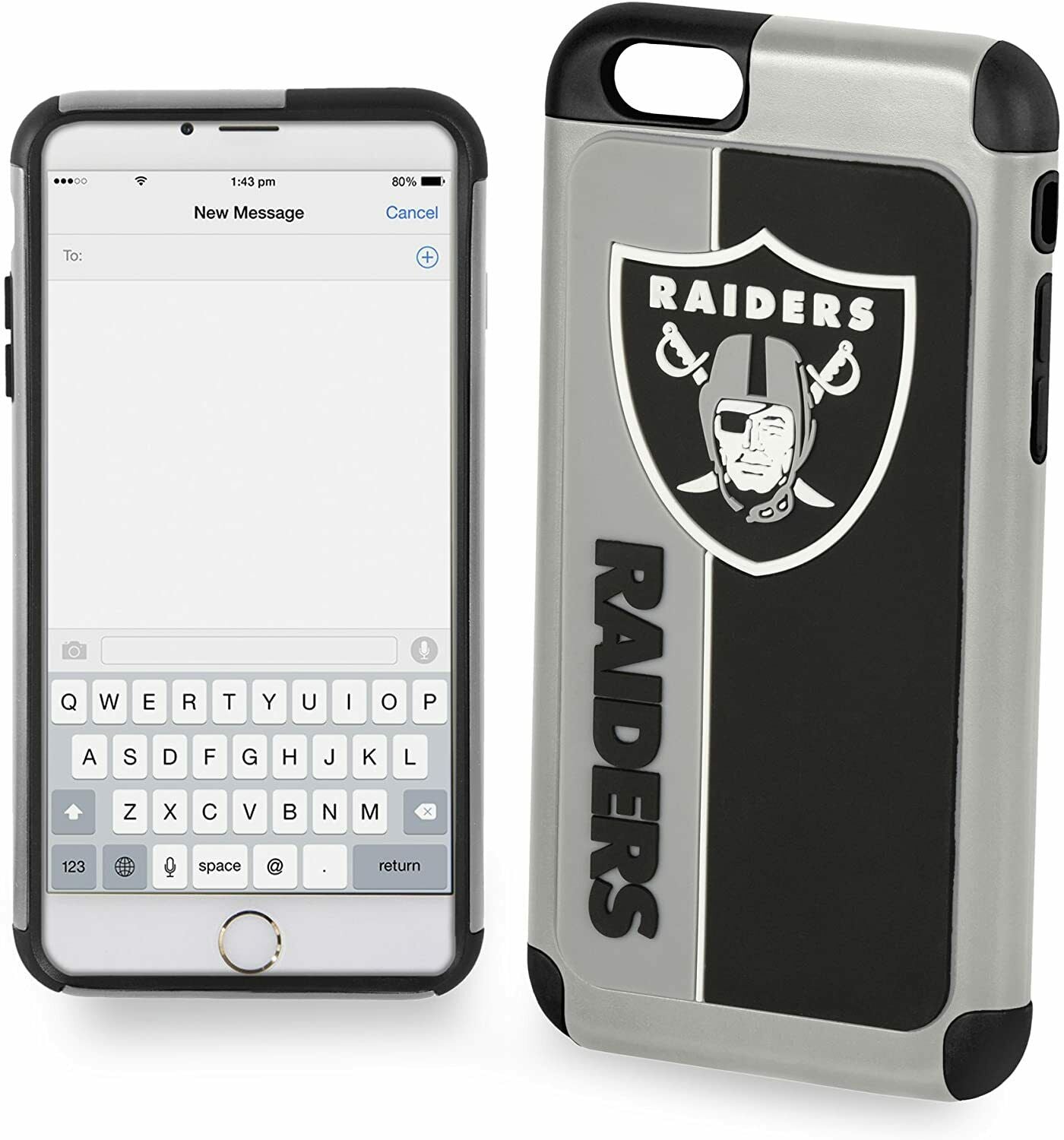 FOCO NFL Las Vegas Raiders Bold Case For iPhone 8+, 7+, 6+, 6S+ (5.5")