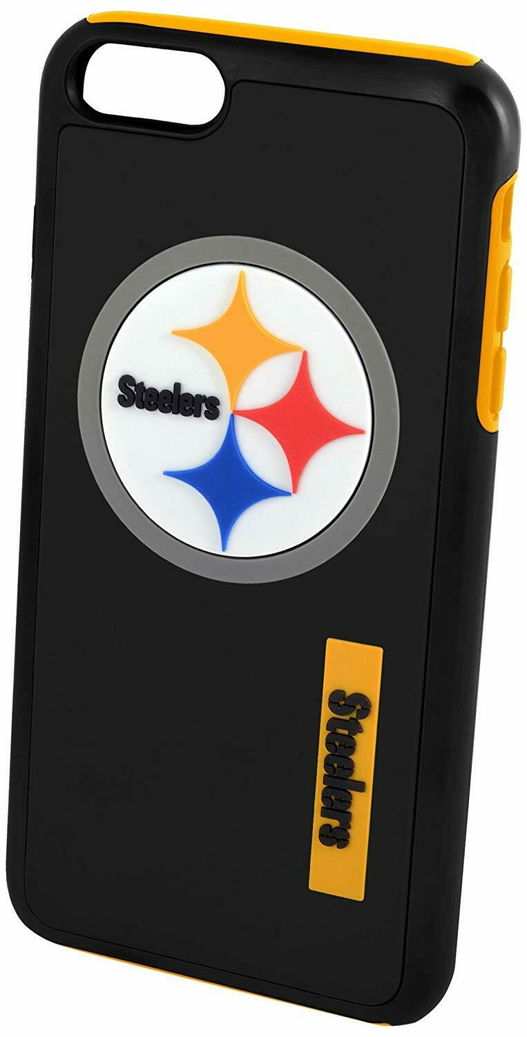 FOCO NFL Pittsburgh Steelers Hybrid Case for iPhone 8+, 7+, 6+, 6S+ (5.5")