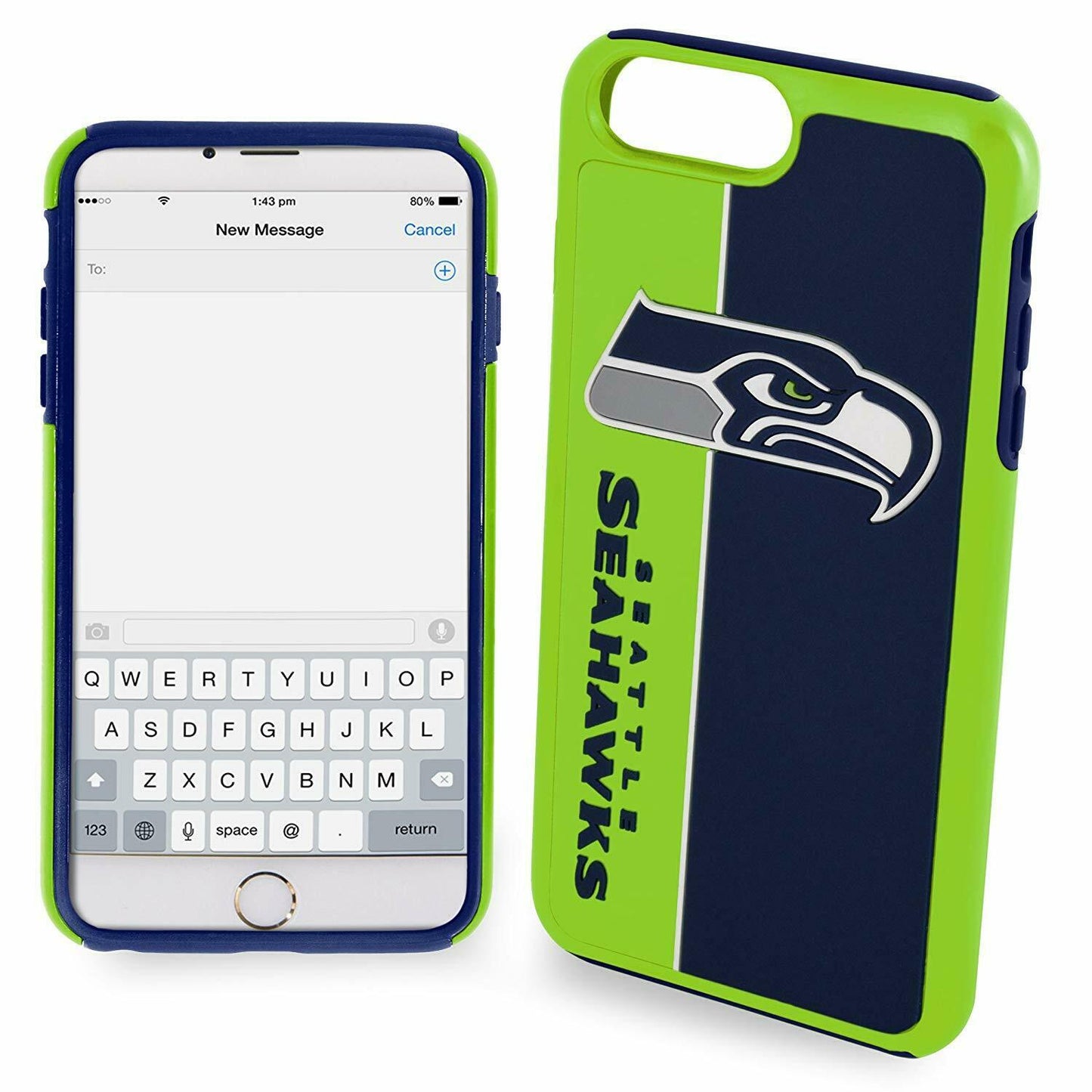 FOCO NFL Seattle Seahawks Bold Case For iPhone 8+, 7+, 6+, 6S+, (5.5")