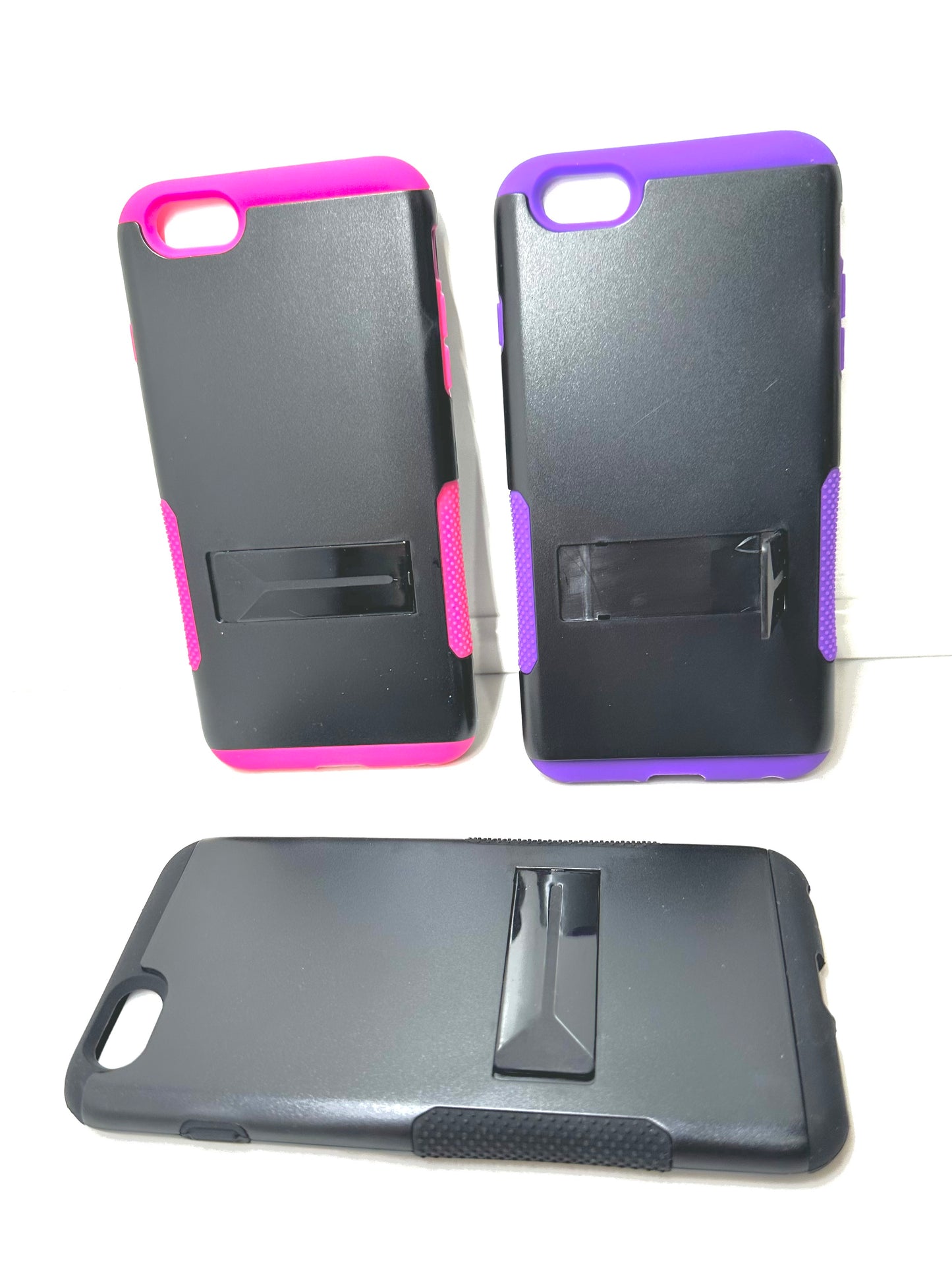 GSA 3 Pieces Snap-On Hybrid Stand Case For iPhone 6+ & 6S+ Blue/Black