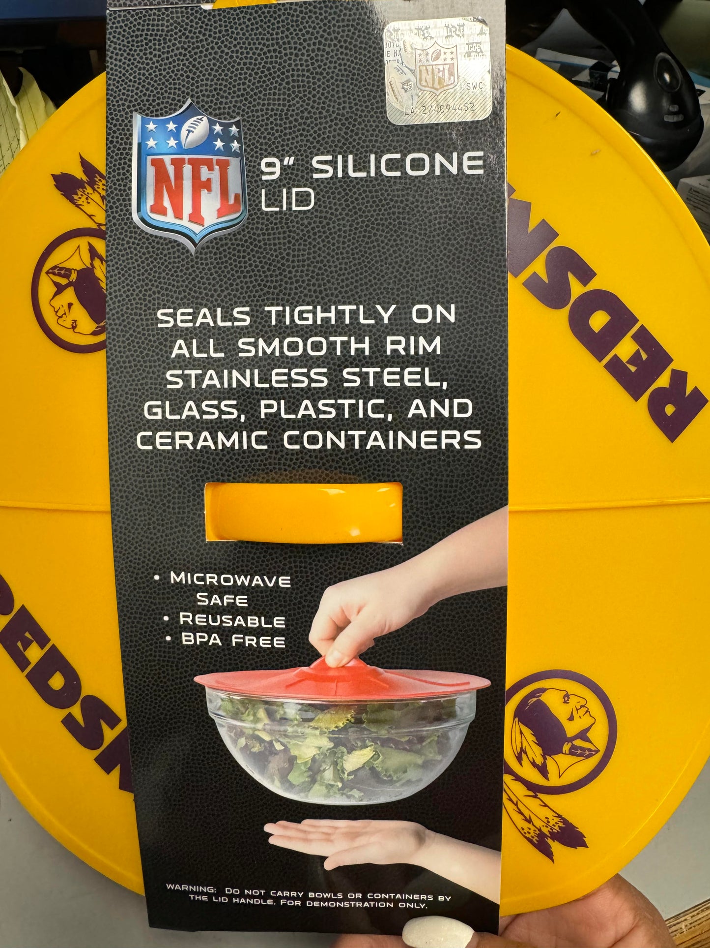 BB NFL Cincinnati Bengals 9" Silicone Lids Fit Pots & Bowls, Hot/Cold 2 Lids