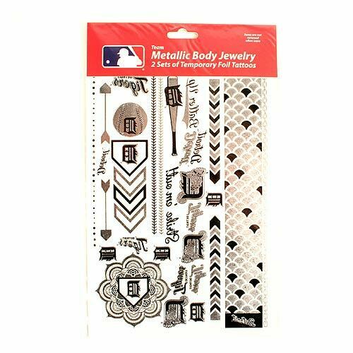 Little Earth MLB Detroit Tigers Temporary Foil Tattoos