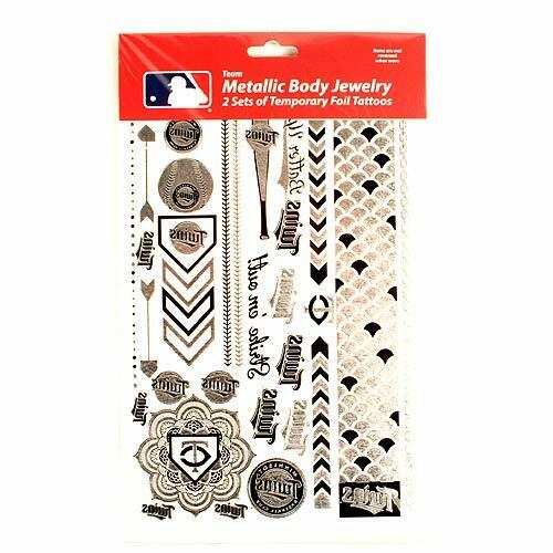 Little Earth MLB Minnesota Twins Temporary Foil Tattoos Two Sheets
