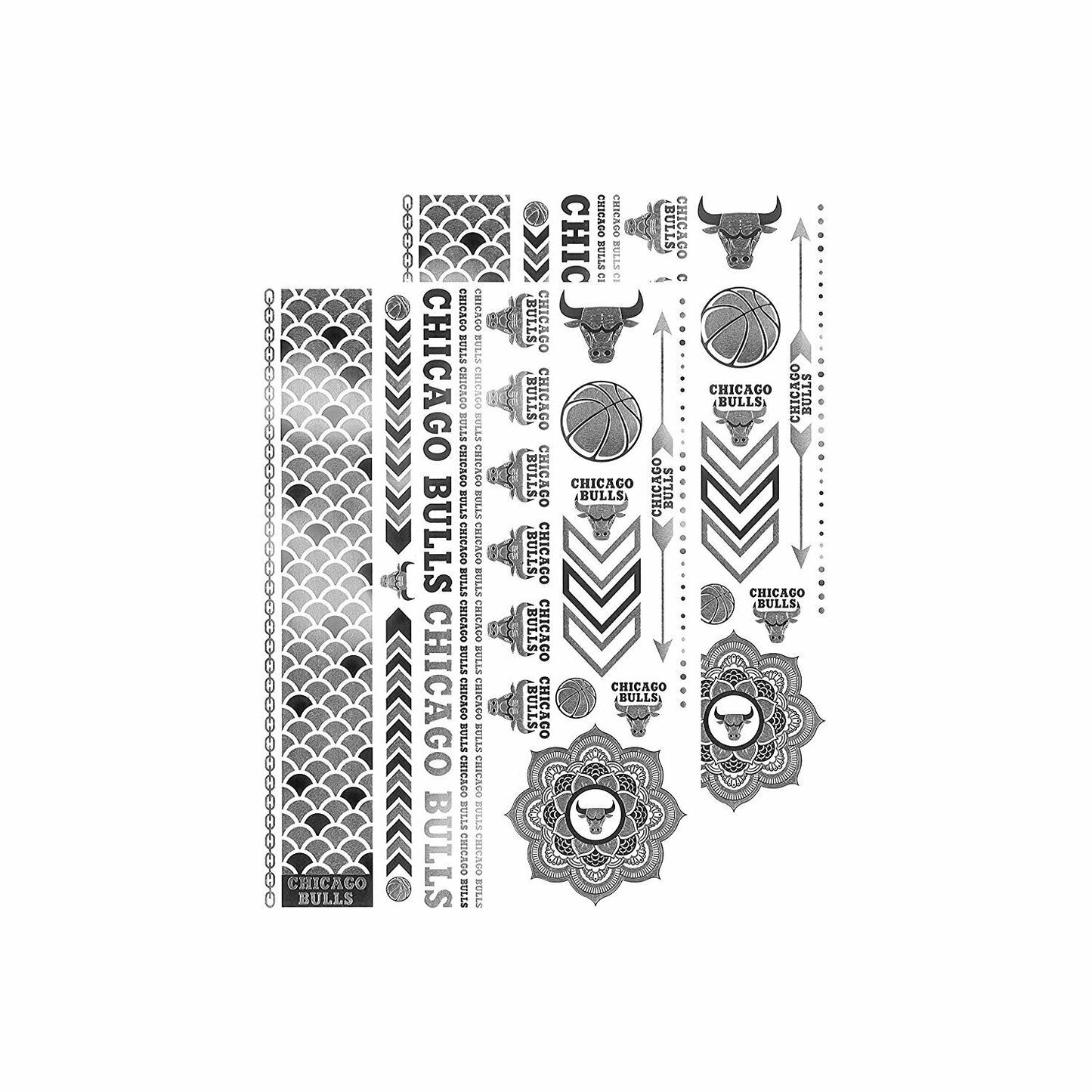 Little Earth NBA Chicago Bulls Temporary Foil Tattoos 2 Sheets