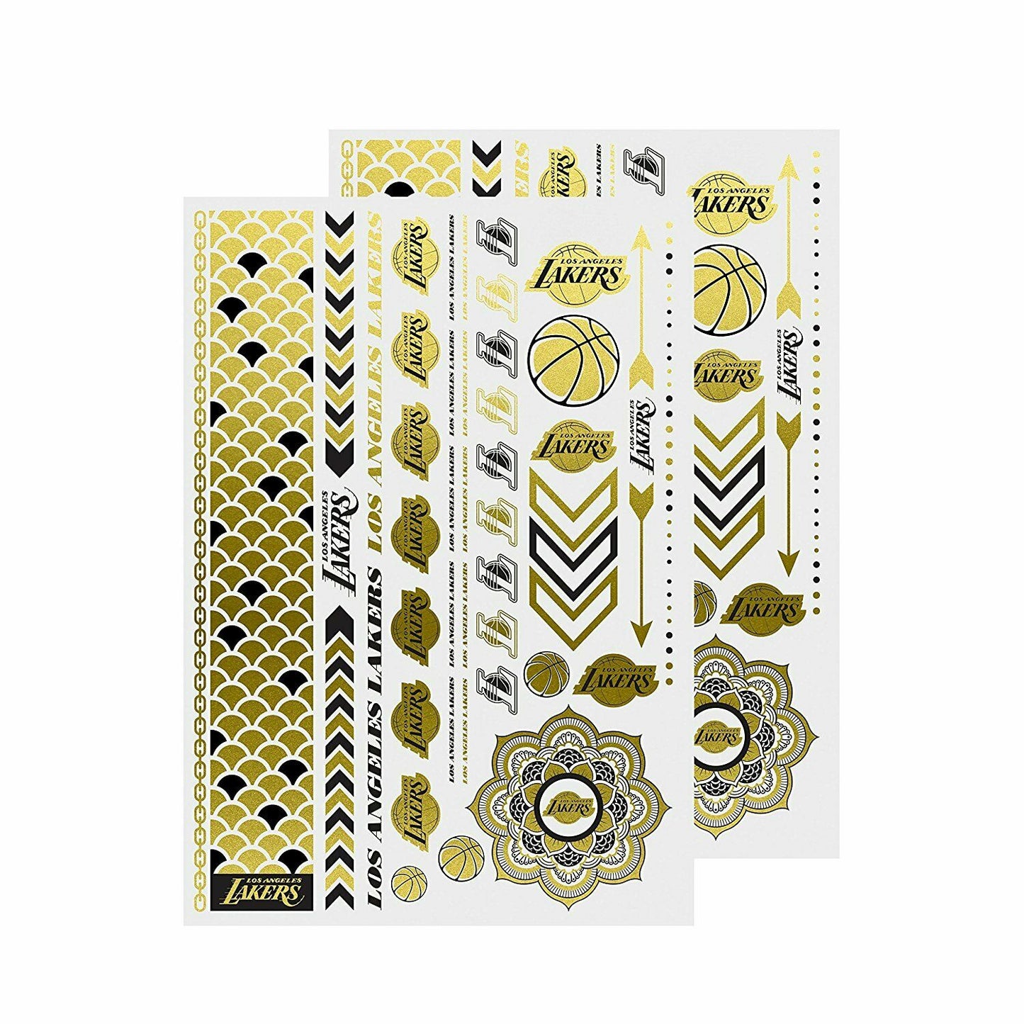 Little Earth NBA Los Angeles Lakers Temporary Foil Tattoos Gold 2 Sheets