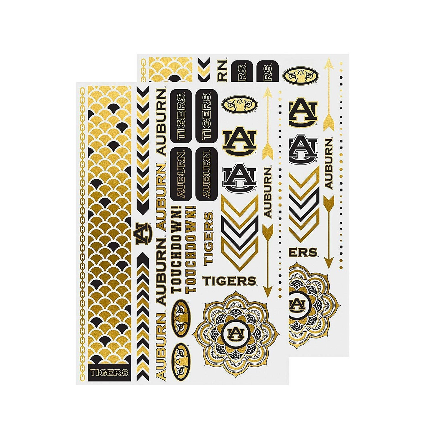 LittleEarth NCAA Auburn Tigers Temporary Foil Tattoos Two Sheets