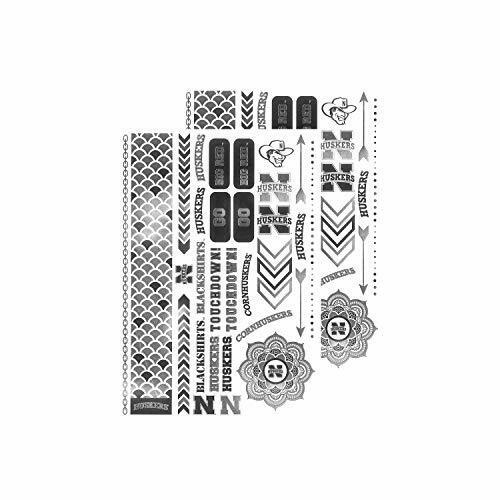 Little Earth NCAA Nebraska Cornhuskers Metallic Foil Body Tattoos Jewelry 2 Sheet
