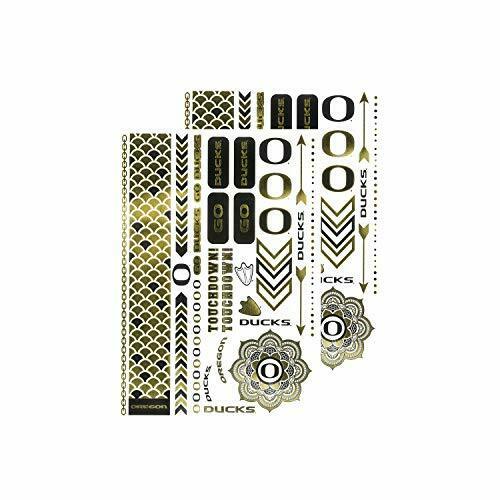 Little Earth NCAA Oregon Ducks Metallic Foil Body Tattoos Jewelry 2 Sheet