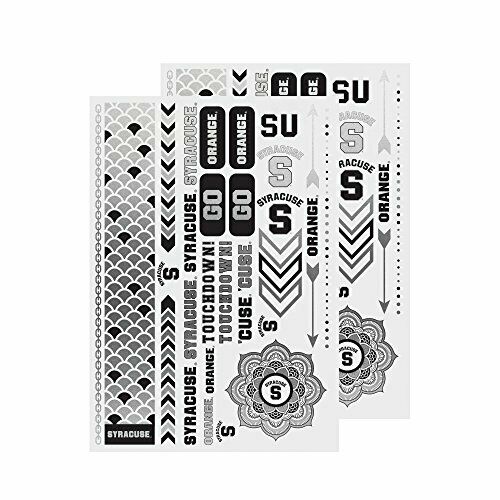 Little Earth NCAA Syracuse Orange Temporary Foil Tattoos Silver Two Sheets