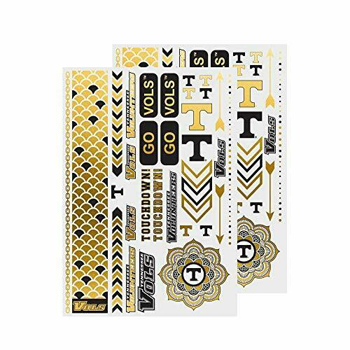 Little Earth NCAA Tennessee Volunteers Metallic Foil Body Tattoos Jewelry 2 Sheet