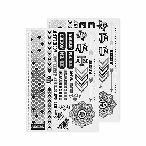 Little Earth NCAA Texas A&M Aggies Temporary Foil Tattoos 2 Sheets